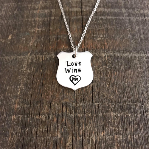Love Wins Badge Necklace